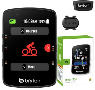 Bryton Rider 550 GPS Fahrradcomputer Sensor-Bundle mit 37 Stunden Akkulaufzeit, 2,8-Zoll Farbdisplay und Fahrradnavigation