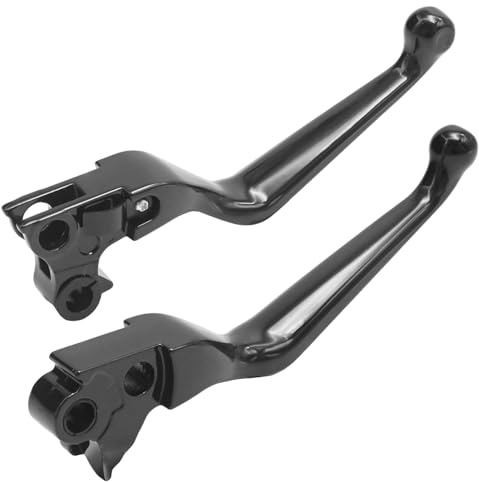 Hoypeyfiy Schwarz Bremshebel und Kupplungshebel, Ersatz für Harley Davidson Electra Glide FLHT 1996-2003, Ersatz für Harley Davidson Fat Boy FLSTF 1996-2010