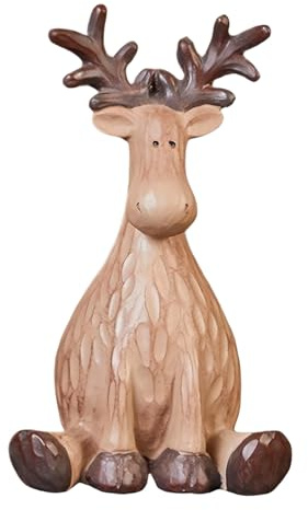 Figure di renna, Ornamento di Natale per la decorazione della casa, Statua di alce in resina con Design da collezione, Scultura Scrivania per tavolo da scaffale