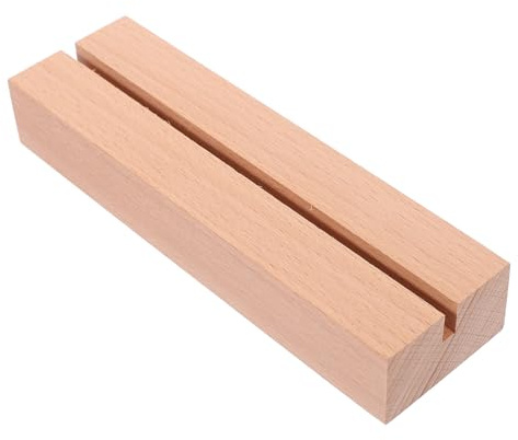 Cabilock Support Bois pour Cartes de Table avec Fente Base Solide et Élégante pour Affichage Calendrier Photos et Cartes Décoration Rustique pour Mariage et Bureau