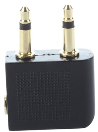 Airplane Flight Headphone Adapters 3.5mm Golden Plated Airline Earphone Adapter