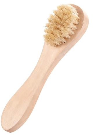 yeeplant Reinigungsbürste mit Holzgriff, dichte Wildschweinborsten zum Waschen des Gesichts, 14,5 cm, für porentiefe Reinigung und Hautpflege