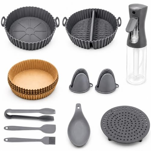 DK INNOVA Kit Air Fryer 10 Piezas | Moldes, Spray 230 ml