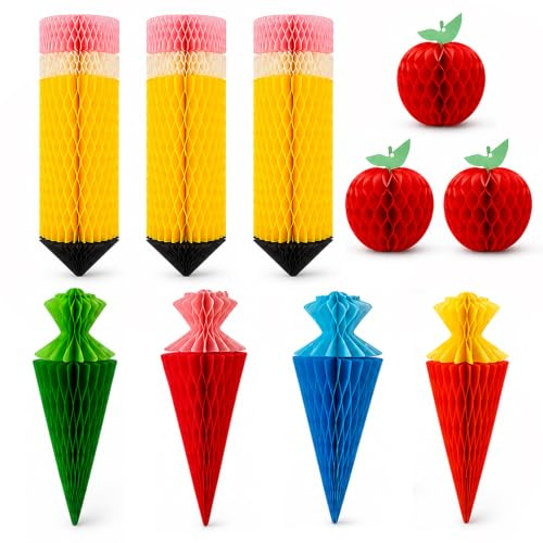 ZMCVOE Back to School Decoration, 10Pcs Small School Cones