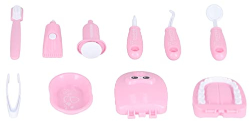 Stylebest Läkarleksaksset för Barn för Låtsaslek, Simuleringstandläkarlekstuga med Miniverktyg för Barn, Säkert ABS-material, Idealisk Present för åldrarna 3+ (Rosa)