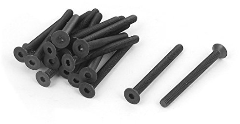 sourcing map 20 Stück M4 x 45mm Senkkopfschrauben Metrisch Flachkopfschrauben Senkkopfschrauben mit Innensechskant Schwarz | Metrische Senkkopfschrauben mit Innensechskant Flachkopfschrauben