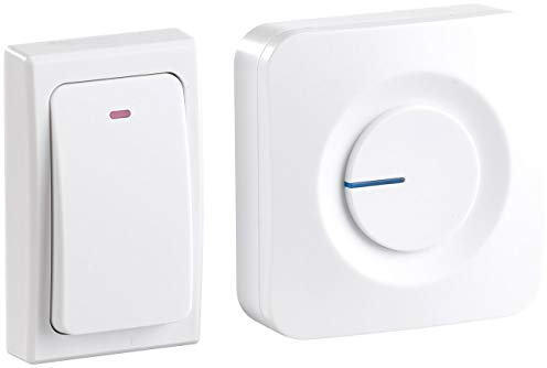 CASAcontrol Kinetische Türklingel: Batterielose Funk-Türklingel mit Steckdosen-Empfänger, 36 Töne, IP44 (Funkklingel ohne Batterie, Haustürglocke, Akustischer Signalgeber)