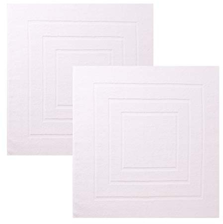Betz 2 Stück Badvorleger Palermo 100% Baumwolle Badematte Badteppich Duschvorlage Größe 60x60 cm Qualität 680g/m² Farbe weiß