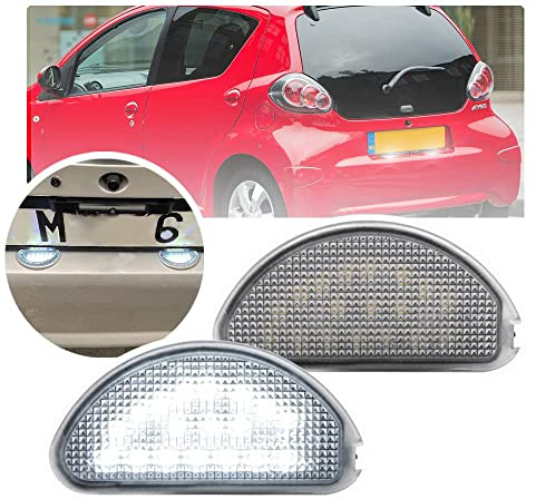 2pcs LED Licenza Targa Luci Compatibile Con To.yo.ta Aygo 2005-2014 MK1 (AB10) OEM #: 81270-0H010 Canbus Aygo Led Tail Tag Lampade