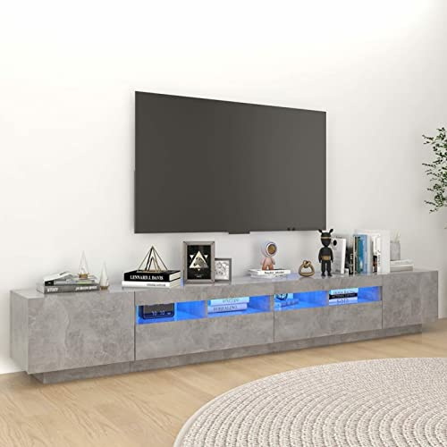 Gecheer Mueble TV con Luces LED RGB - Estantes Organizadores - Madera de Ingeniería - 260x35x40 cm Modelo YHSLYD-3081919ESYJXRXZY