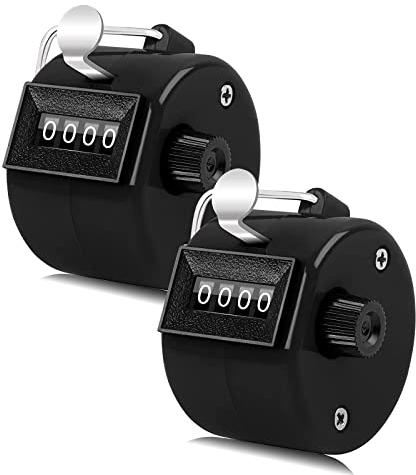 MingZhuInC Mengenzähler Mechanisch, 2 Stücke Klicker Counter, Hand Zähler für Zählen Von Inventar, Sport, Golf (schwarz)