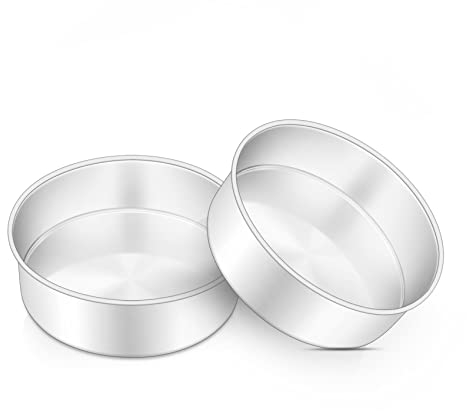 Onader Backform 2er Set, Edelstahl Rund Kuchenform Kuchenbackform, Backformen für Geburtstag/Hochzeit/Weihnachten Kuchen, Ungiftig & Gesund, Leicht Zu Reinigen & Spülmaschinenfest - 16cm