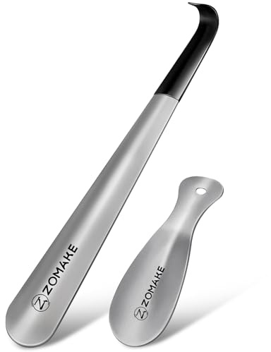 ZOMAKE Calzascarpe Lungo, Calza Scarpe Metallo 42cm, Calzante per Scarpe Corto 19cm, Shoe Horn per Uomini Donne Anziani Facile Da Usare (2 Pezzi)