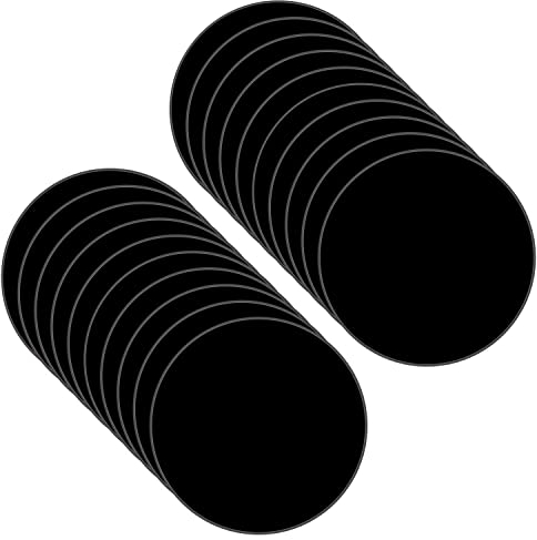 ZESABGE Lot de 20 plaques acryliques noires, 5 cm, rondes, en plastique acrylique, pour peinture, bricolage, exposition de projet