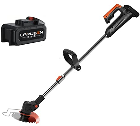 Cordless String Trimmer Grass Trimmer, Electric Handheld Garden Lawn Mower, Bdjustable Length 36V Grass Trimmer and Edger with 2 Battery, 8 Blades, for Lawn Trimming