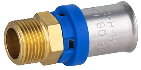 Racor recto macho Ø16-3/8 multicapa a prensar | Pack de 10 unidades | Conexión resistente y duradera | Ideal para instalaciones de fontanería | Fácil instalación y ajuste seguro | QUICK PLOMBERIE