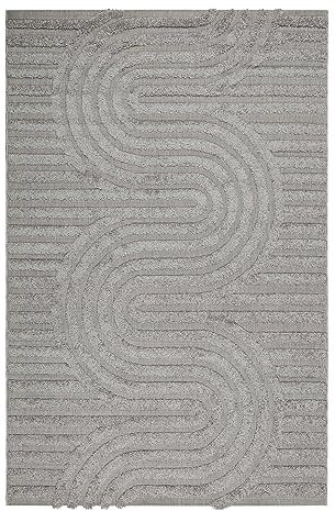 Wecon Home Miles gewebter Outdoor-Teppich, 200 x 290 cm, grau