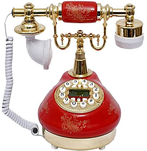 Telefono con Linea rotativa Telefoni fissi retrò Vecchio Stile con Classico Campanello in Metallo per Ufficio, casa e Decorazioni