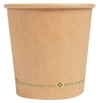 García De Pou - 50 Unidades - Vasos De Papel 1 Pared 'Plastic Free' 120 Ml 230 G/M2 Ø6,3/4,5X6 Cm Marrón Cartoncillo