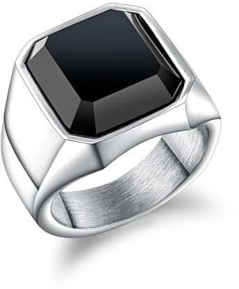 MAGIIE Schmuck Edelstahl Ring Siegelring Bandring für Herren Männer,Modeschmuck Kupfernickel Geometrischer Ring Herren