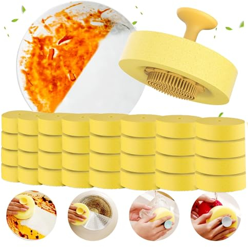 Recitem 8/16/32 Stück Schmutzradierer Schwamm, Radierschwamm Putzschwamm Zauberschwamm Melamin Schwamm,Dish Schwamm,Wand Schwamm Spülbürsten mit Stiel für Haushalt, Küche, Wand, Bad (32 Stück)