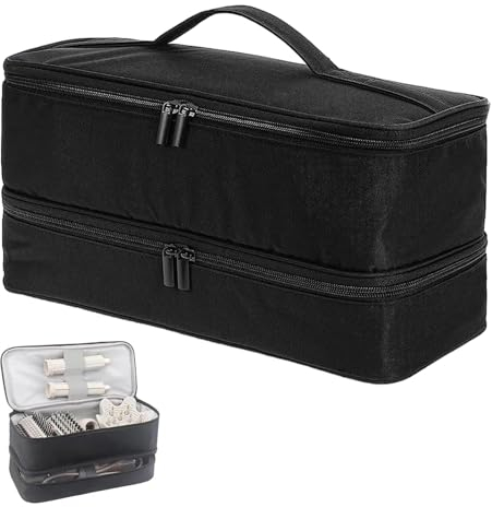 Rurunklee Estuche de almacenamiento para secador de pelo, estuche de viaje para herramientas para el cabello, bolsa de viaje para guardar la plancha de pelo, organizador de herramientas para el