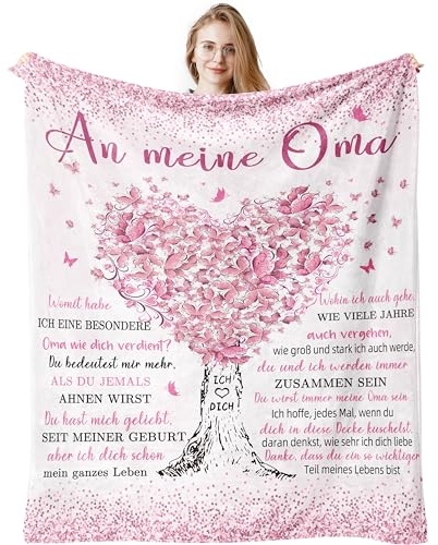 Oma Geschenk Geburtstag, Geschenk für Oma Von Enkel, Beste Omi Decke 150x130CM, Beste Omi der Welt, Großmutter Geburtstagsgeschenk, Geschenkidee zum Muttertag, Weihnachten, Nanny Grandma Decke
