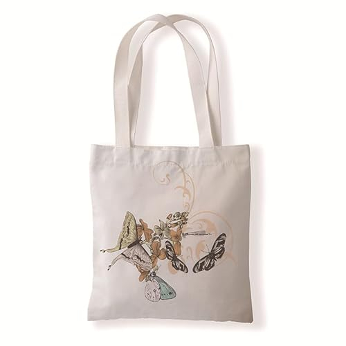 Jutebeutel Orange Gelbe Insekten Tote Bag Baumwolle Hanf Stoffbeutel Große Kapazität Stofftasche Faltbar Jutetasche Langlebig Baumwolltasche Bedruckt Stoffbeutel zum Bemalen Waschbar 30x40cm/1 Pcs