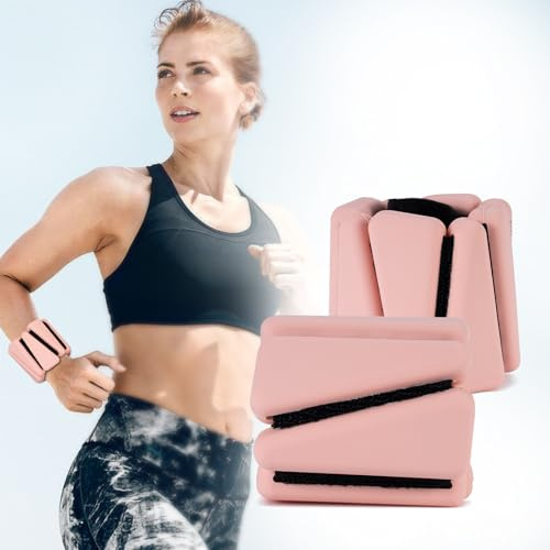 FENIXFIT Handgelenkgewichte Knöchelgewichte 2er Set (je 0,5 kg) Gewichte für Beine und Arme von Frauen für Yoga, Tanz, Ballett, Pilates, Cardio, Aerobic, Walking (Rosa)
