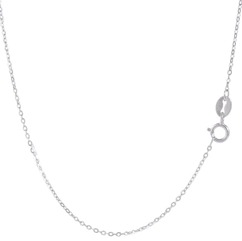 Beebeecraft 1 caja de 1 piezas de 925 cadenas Tipo Cable de Plata de Ley Cadena de Collar Italiana Fina de 1mm con Cierres de Pinza de Langosta para Hacer Joyas de Bricolaje (18 pulgadas)
