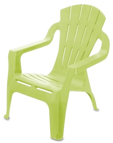 Spetebo Kinder Lounge Gartenstuhl aus Kunststoff - grün - Robuster Garten Loungesessel für Kleinkinder - Monoblock Stuhl Kinderstuhl Spielstuhl Sitz Möbel stapelbar