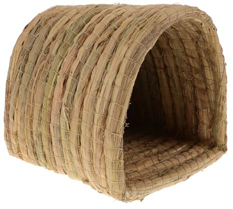 Yardwe Gallinero De Semicerrado para Mascotas Pequeñas Cama Tejida De Paja para Hámster para Conejos Forma De Nido para Dormir s Suitable para Aves y Roedores