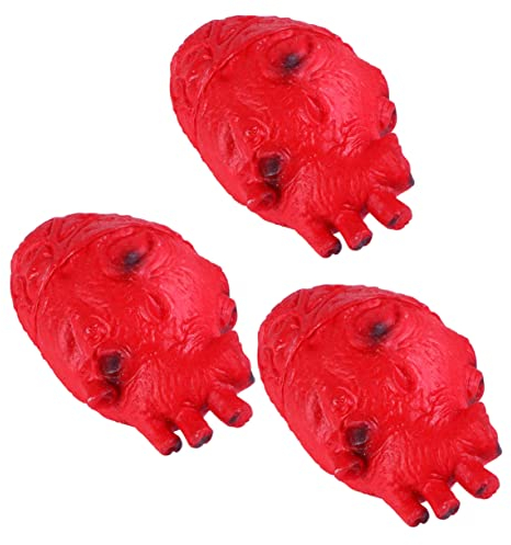 Hohopeti 3stücke Teiliges Halloween Herz Requisiten Gruselige Dekoration Für Partys Und Halloween Events Erschreckende Herz Requisiten Langlebigem Vinyl Accessoires Für Schaurige