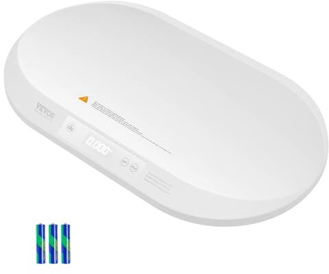 VEVOR Babywaage, digitale Säuglingswaage mit Maßband, Kleinkindwaage zur Gewichts- und Größenverfolgung – mit Hold- und Tara-Funktion, 5 Einheiten für Babys, Haustiere, 40 kg Tragkraft