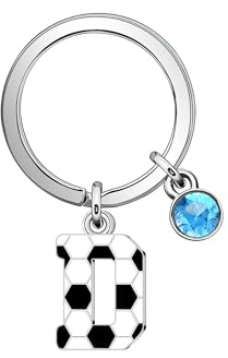 Casxyue Fußball Geschenke Schlüsselanhänger Für Frauen Mädchen Mann Jungen Anfangsbuchstaben Schlüsselanhänger mit Fußball Stil Fußball Schlüsselanhänger Buchstabe Football Party Geschenke