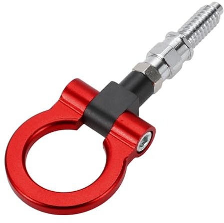 Hihaha M16 3.0 Tow Hook Universal Car Front Bumper Towing Hook Red 1pc | 18.5cm, Rotary Tow Hook Ring, Durable Metal