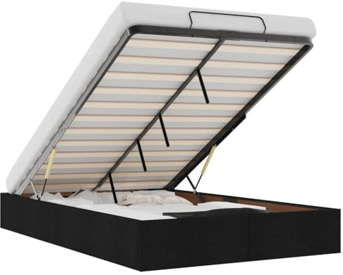 vidaXL Ottoman-Bett ohne Matratze Schwarz 120x200 cm Stoff