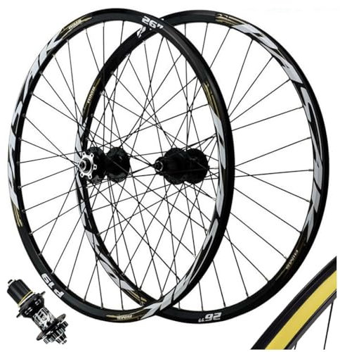 LPYDWZ MTB Fahrrad Laufradsatz 26/27,5/29 Zoll, Doppelwandige Aluminiumlegierung Scheibenbremse MTB Nabe 32 Speichen Mountainbike Laufrad for HG/MS/XD 7–12 Speed(MS Tower Base,27.5 INCH)