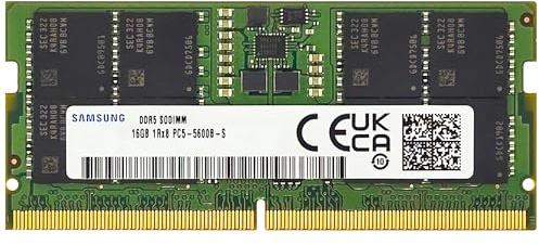 Samsung Memoria RAM da 16 GB DDR5 5600 MHz PC5-44800 CL46 SODIMM 1Rx8 Single Rank 1,1 V 262 pin per laptop, notebook