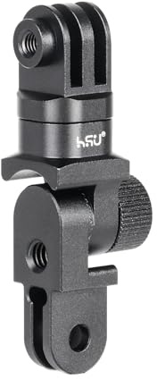 HSU Tilt 180-Degree Adjustable Vertical Mount Adapter for Action Cameras | Aluminum Alloy Action Camera Tripod Mount with 1/4-20 Hole for Mission 1 Pro, Hero 13/12/11/10/9, Osmo Action 6/5Pro/4/3