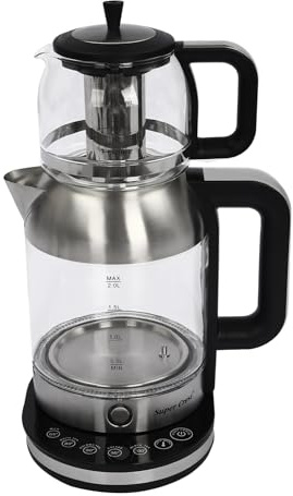 Hervidor de agua,Hervidor de agua caliente eléctrico,Tetera doble con control de temperatura,Agujeros de filtro en la boquilla,Alta eficiencia,para calentar agua,Café,Leche seca,Té blanco