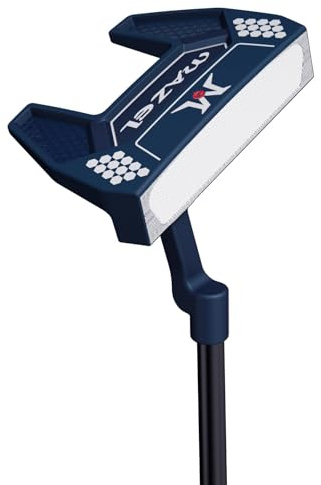 MAZEL Golf Mallet Putter for Men Right Handed 34 Inch, Premium Mallet Putter Insert Milled Face, Putter Headcover Included (Navy-Graphite Shaft)