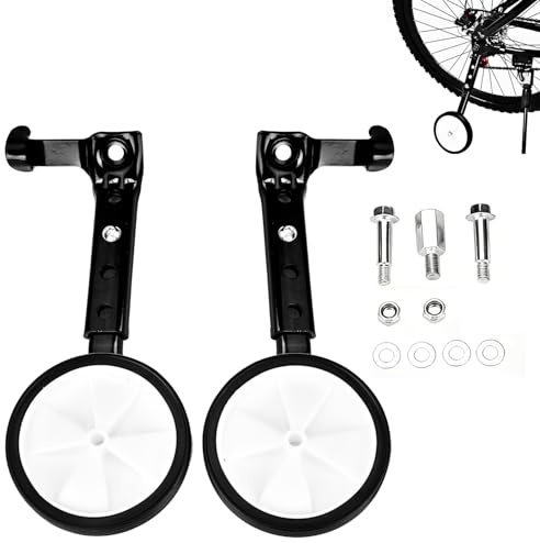 Stützräder Kinderfahrrad, Erwachsene Stützräder für Kinderfahrrad Variable Geschwindigkeit Fahrradtrainingsräder Fahrrad Stabilisatoren für 16-22 Zoll Fahrrad (Schwarz)