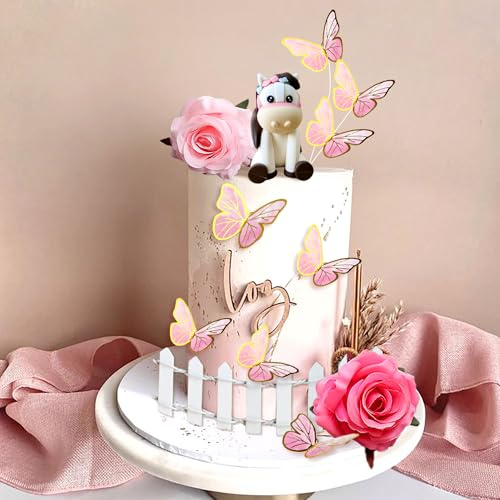 JeVenis Floral Horse Cake Decoration Cowgirl Cake Topper Girls Horse Party Decorations Horse Racing for Western Cowgirl Birthday Baby Shower