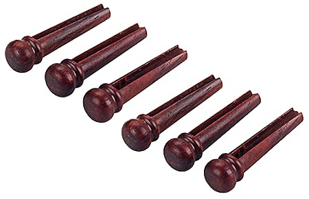 Redwood Guitar Bridge Pins 6pcs Coffee Acoustic Folk Parts | Gl69 Set, Folk Guitar Fit, Simple Install, Tone Support, Classic Look for Stringed Instrument Replacement