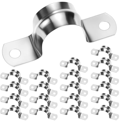 QWORK® 20 Pizeas 25mm Abrazadera Metalicas para Tubos - Acero Inoxidable 304 - M25