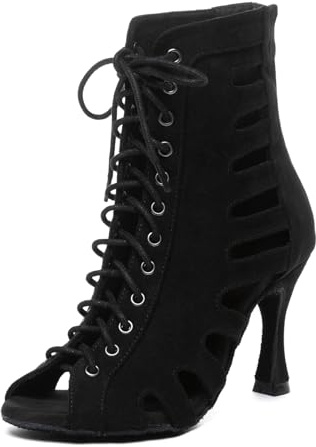 Miyoopark dam latin standard dansskor sexig kväll feststövlar, L611 svart 9 cm klack, 38 EU