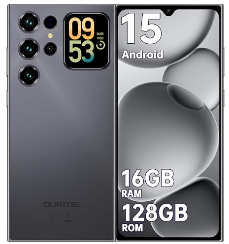OUKITEL C62 Mobile Phones 2025 - Android 15, 6.88 Smart phone, 16GB+128GB/1TB, 5150mAh Battery Phone, 13MP Camera, 4G Dual SIM-Free & Unlocked Mobile Phones, Fingerprint/Face Unlock/GPS/BT5.0, Black
