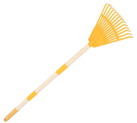 FONDOTIN Rastrello per Giardino in Plastica 14 Denti con Manico Staccabile 87 CM Rastrello Leggero per Pulizia Esterni Manutenzione Prato e Aiuole Attrezzo Portatile per Cortile e