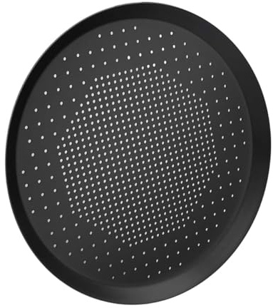 POPETPOP Plaque à Pizza Ronde Perforée 20 Cm en Alliage D'aluminium, Moule Polyvalent pour Pizzas, Crêpes et Gâteaux, Cuisson Rapide et Uniforme, Plat de Cuisson Adapté au Four